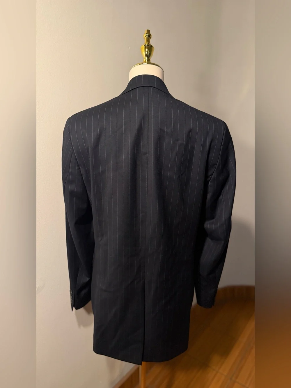 Vintage Lauren Ralph Lauren Navy Pinstripe Wool Blazer 36R Made in Canada Men